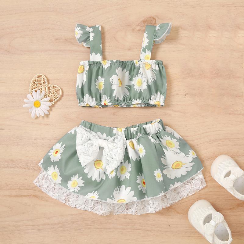 Clothing Sets Lovely 2 Pcs Baby Girl Clothes Summer Square Neck Suspender Floral Crop Tops Camisole Elastic Waist Lace Bow Skirt Shorts, White
Clothing Sets Lovely 2 Pcs Baby Girl Clothes Summer Square Neck Suspender Floral Crop Tops Camisole Elastic Waist Lace Bow Skirt Shorts, White