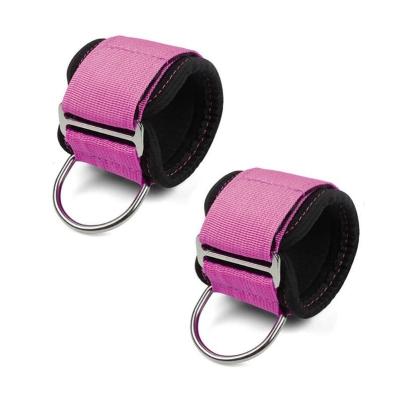 Whole 2Pcs Home Gym Fitness Adjustable Ankle Strap Dring Attachment For Cable Machine Equipment Accessories Support