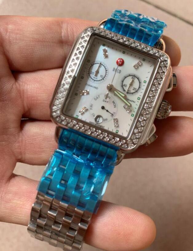 33mm Michele Signature Deco Diamond Chronograph Mother of Pearl Ladies quartz Watch2846, Silver b2
33mm Michele Signature Deco Diamond Chronograph Mother of Pearl Ladies quartz Watch2846, Silver b2