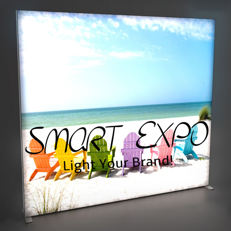 Photo Advertising Display Boards SEG Lightbox Frames for Promotion Event with Custom Printing Fabric Posters Flat Packing (240x240cm)