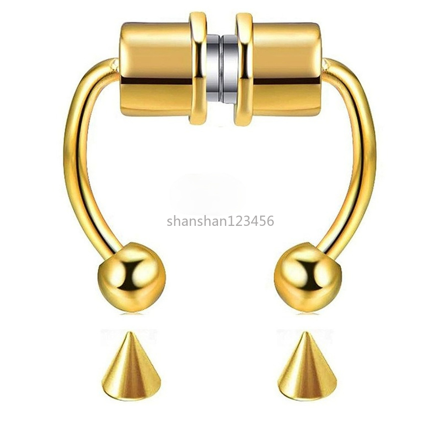 Anti Allergy Clip on Nose Rings Studs Magnet Gold Rainbow No Hole Stainless Steel Ring Body Jewelry for Women Fashion Will and Sandy
Anti Allergy Clip on Nose Rings Studs Magnet Gold Rainbow No Hole Stainless Steel Ring Body Jewelry for Women Fashion Will and Sandy