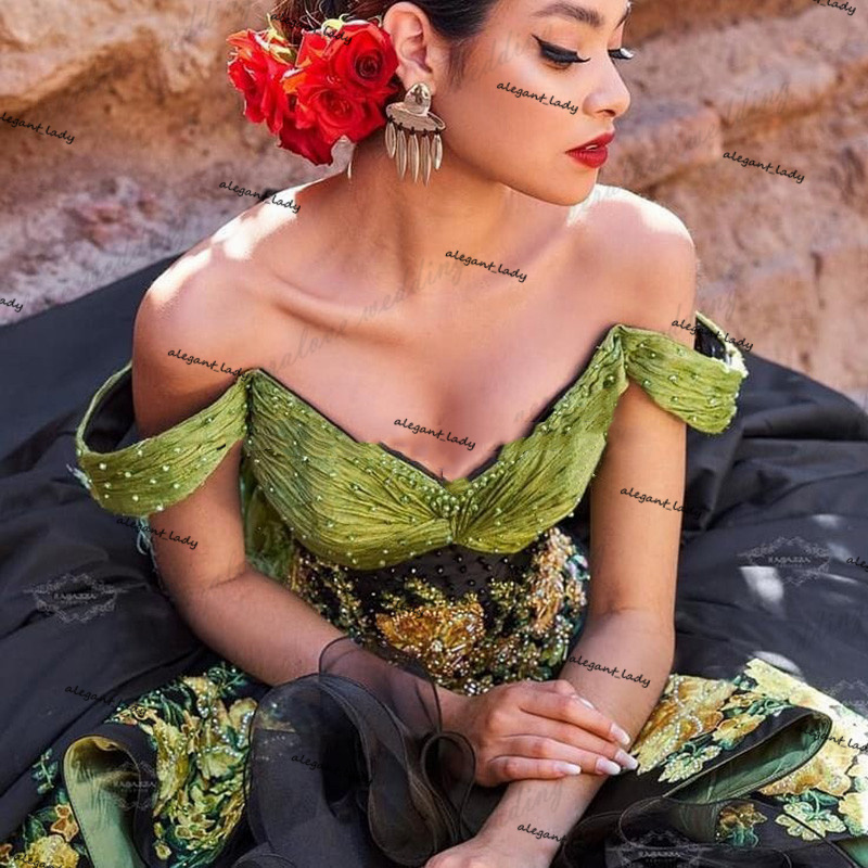 Charro Mexican Style vestidos de fiesta Quinceanera Prom Dresses 2021 Off Shoulder Party Sweet 15 Dress Anos Bridal Boutique