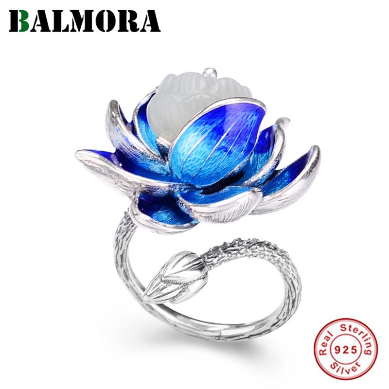 Cluster Rings BALMORA Real 925 Sterling Silver Enameling Elegant Lotus Open Stacking For Women Gift Vintage Fashion Jewelry Anillos
Cluster Rings BALMORA Real 925 Sterling Silver Enameling Elegant Lotus Open Stacking For Women Gift Vintage Fashion Jewelry Anillos