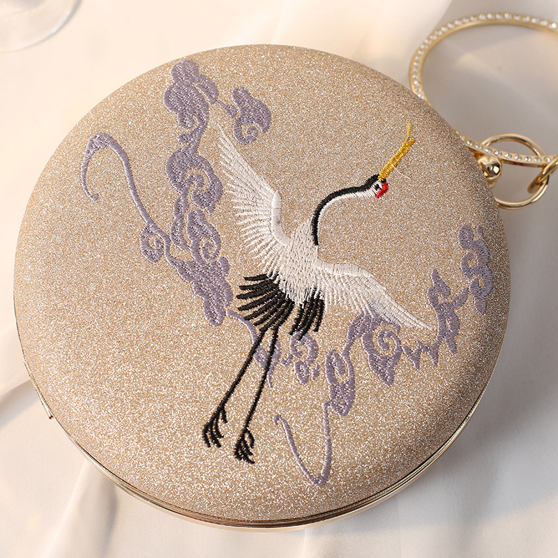 Factory Direct Sales Cross-Border New Arrival Womens Vintage Fairy Crane Embroidery Dinner Bag round Tote Banquet Messenger Bag Women
Factory Direct Sales Cross-Border New Arrival Womens Vintage Fairy Crane Embroidery Dinner Bag round Tote Banquet Messenger Bag Women
