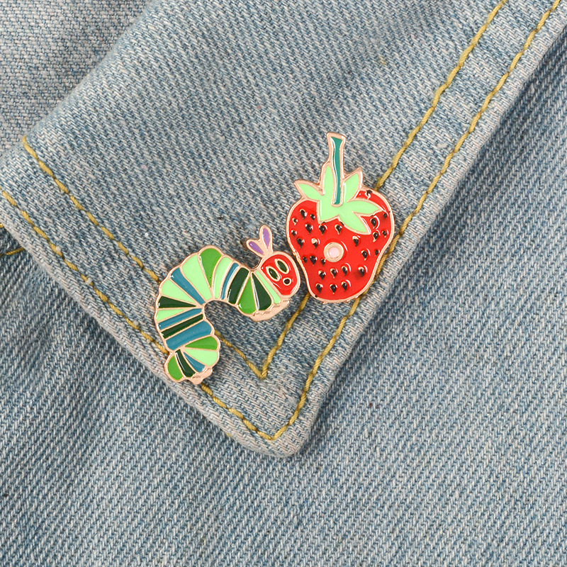 Strawberry Caterpillar enamel pin Cartoon Plant Animal badge brooch Lapel pin Denim Jeans shirt bag Funny Cute Jewelry Gift, Mixed colors
Strawberry Caterpillar enamel pin Cartoon Plant Animal badge brooch Lapel pin Denim Jeans shirt bag Funny Cute Jewelry Gift, Mixed colors