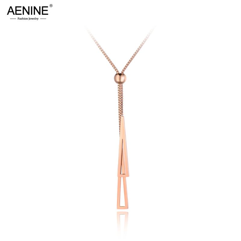 Trendy Double Triangle Stainless Steel Women Box Chain Necklace Jewelry Rose Gold Adjustable Choker Necklaces AN19049 Chains
Trendy Double Triangle Stainless Steel Women Box Chain Necklace Jewelry Rose Gold Adjustable Choker Necklaces AN19049 Chains