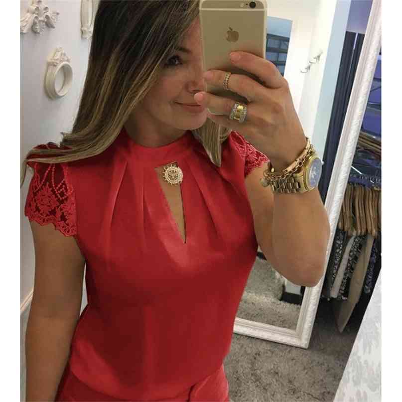 Women Sexy Blouses Summer Casual Hollow Chiffon Short Sleeve Splice Lace Tops Blouse Shirts blusas mujer de moda Plus Size 5XL 210607, White
Women Sexy Blouses Summer Casual Hollow Chiffon Short Sleeve Splice Lace Tops Blouse Shirts blusas mujer de moda Plus Size 5XL 210607, White