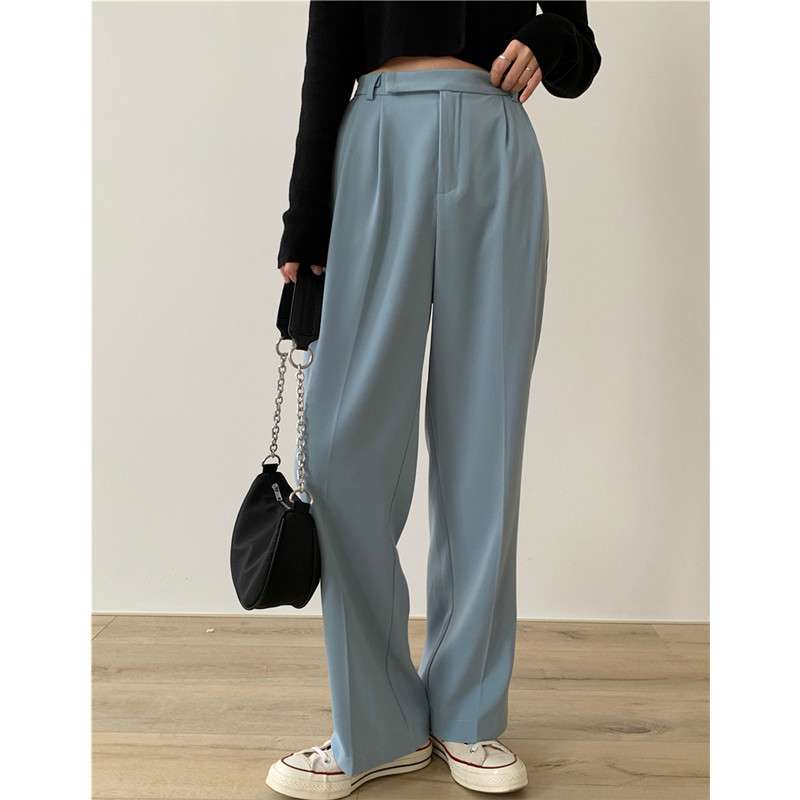 Casual Loose Women Suit Pants Pockets Full-length Straight Female Elegant Trousers pantalon femme 210429, Black
Casual Loose Women Suit Pants Pockets Full-length Straight Female Elegant Trousers pantalon femme 210429, Black