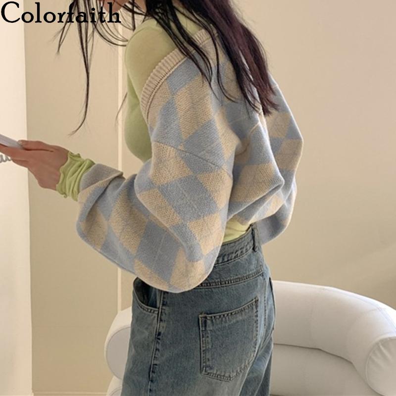 Women's Knits & Tees Colorfaith 2021 Autumn Winter Sweater Fashionable Elegant Short Checkered Cardigans Poncho Vintage Knitwears SWC3276, White
Women's Knits & Tees Colorfaith 2021 Autumn Winter Sweater Fashionable Elegant Short Checkered Cardigans Poncho Vintage Knitwears SWC3276, White
