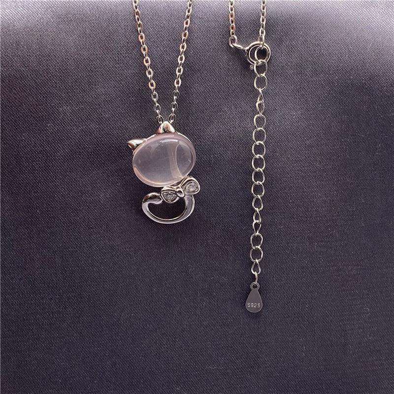 Chains Original 925 Sterling Silver Necklace 2021 Women Chain Fine Jewelry Crystal Zircon Pink Kitten Pendant Clavicle Choker
Chains Original 925 Sterling Silver Necklace 2021 Women Chain Fine Jewelry Crystal Zircon Pink Kitten Pendant Clavicle Choker