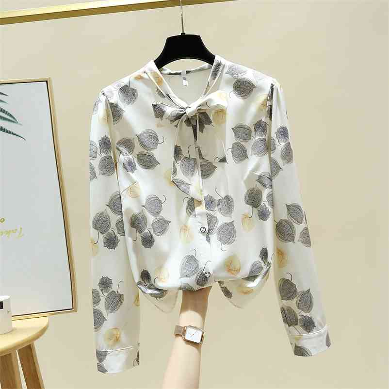 Autumn Korean Style Women' Bow Floral Print Long Sleeves Chiffon Shirt Female Casual Blouse OL Shirts A4423 210519, Beige
Autumn Korean Style Women' Bow Floral Print Long Sleeves Chiffon Shirt Female Casual Blouse OL Shirts A4423 210519, Beige