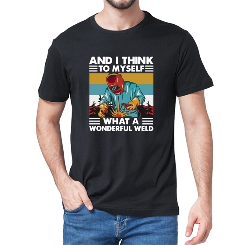 Unisex 100% Cotton And I Think To Myself What A Weld Retro Funny Gift Summer Men's T Shirt Women Soft Tee 210716, No logo
Unisex 100% Cotton And I Think To Myself What A Weld Retro Funny Gift Summer Men's T Shirt Women Soft Tee 210716, No logo