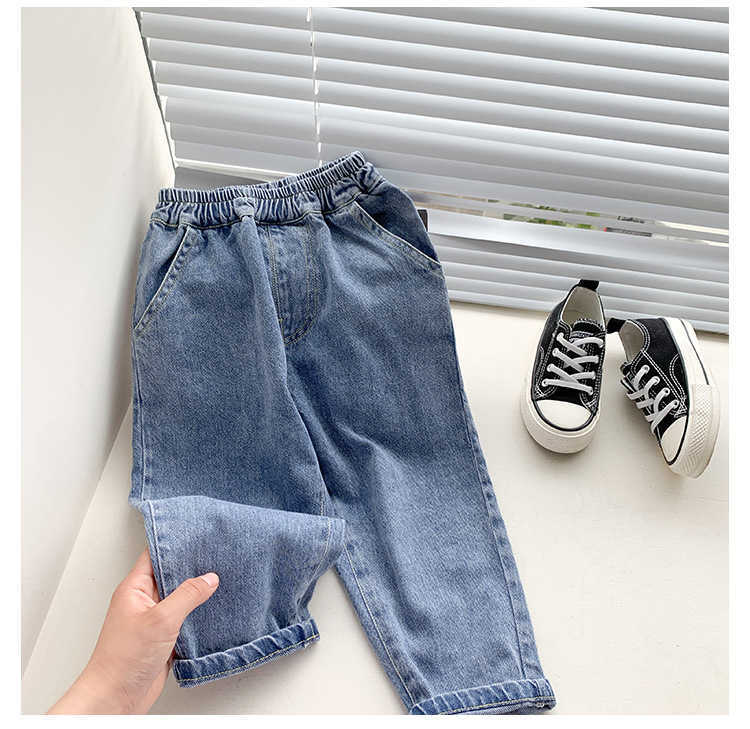 Autumn boys fashion soft denim pants kids children loose patchwork jeans 2-7Y 210708