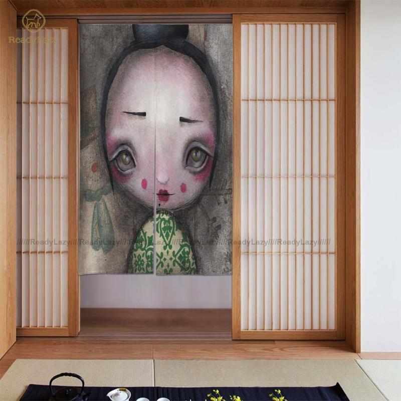 Kokeshi Curtains Garden Separator Door Curtain Double Fancy & Drapes