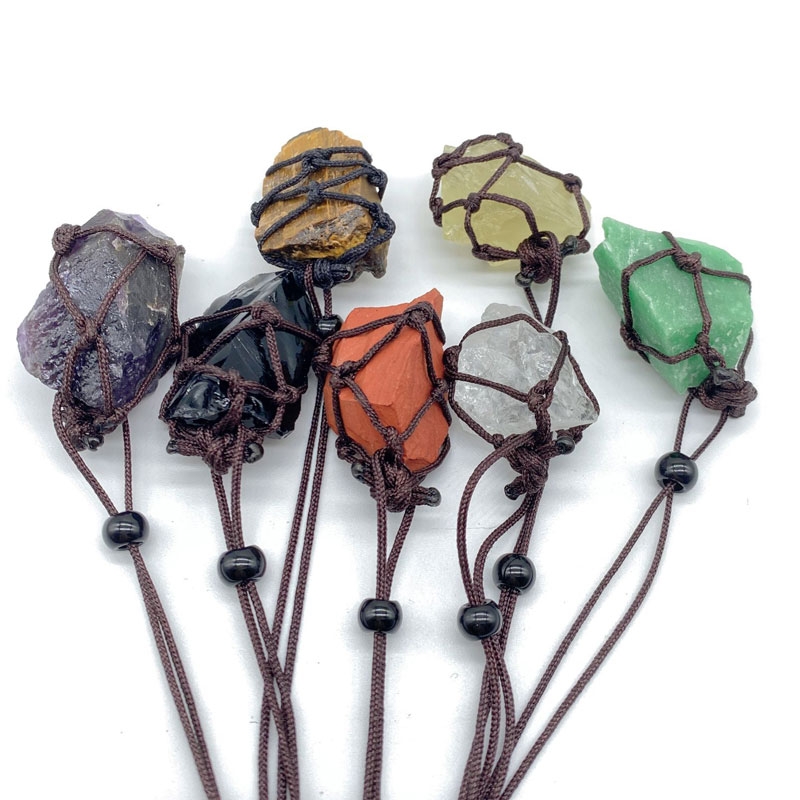 Irregular Natural Stone Crystal Quartz Healing Handmade Rope Pendant Necklaces With Chain Original Style For Women Men Jewelry 
Irregular Natural Stone Crystal Quartz Healing Handmade Rope Pendant Necklaces With Chain Original Style For Women Men Jewelry
