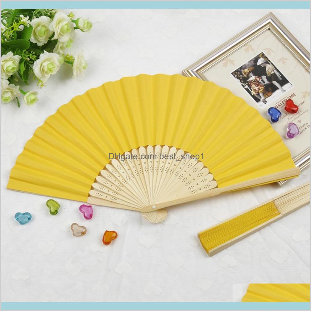 Home Garden Festive Event Favor 50Pcs Personalised Engraved Folding Hand Paper Fan Fold Vintage Fans Outdoor Wedding Baby Shower 9
