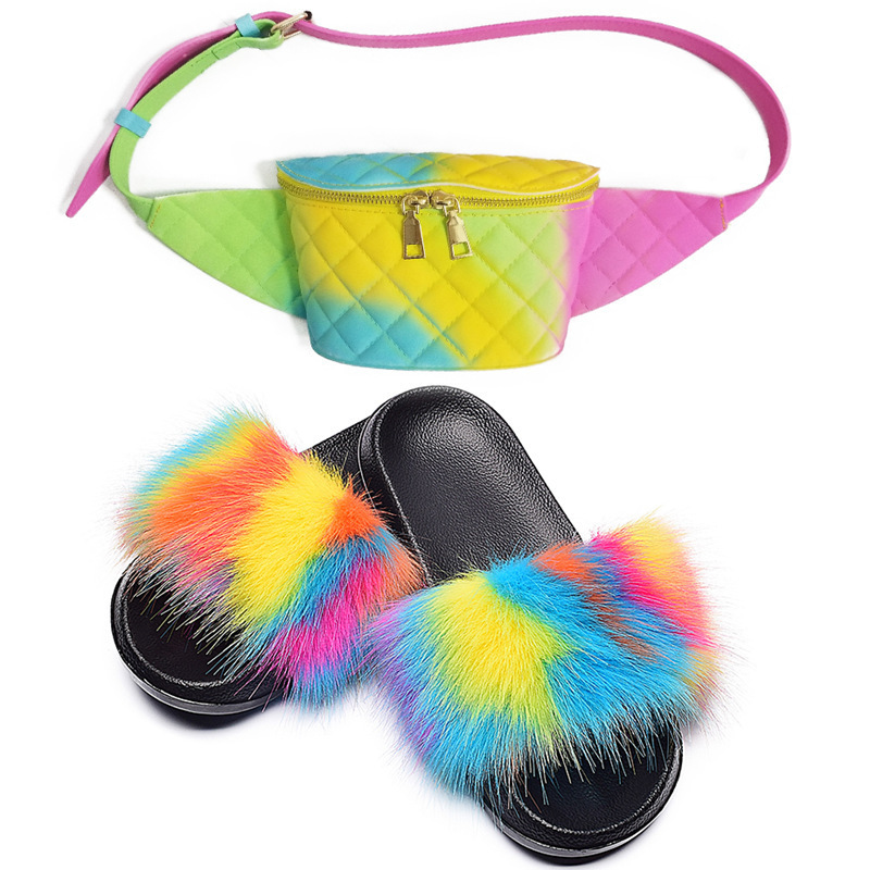 House Slippers For Women Fluffy Fake Fox Fur Shoes Furry Sandal Faux Fox Fur Shoes And Bags Colorful Wallet Flip Flops Travel Shoe Set
House Slippers For Women Fluffy Fake Fox Fur Shoes Furry Sandal Faux Fox Fur Shoes And Bags Colorful Wallet Flip Flops Travel Shoe Set