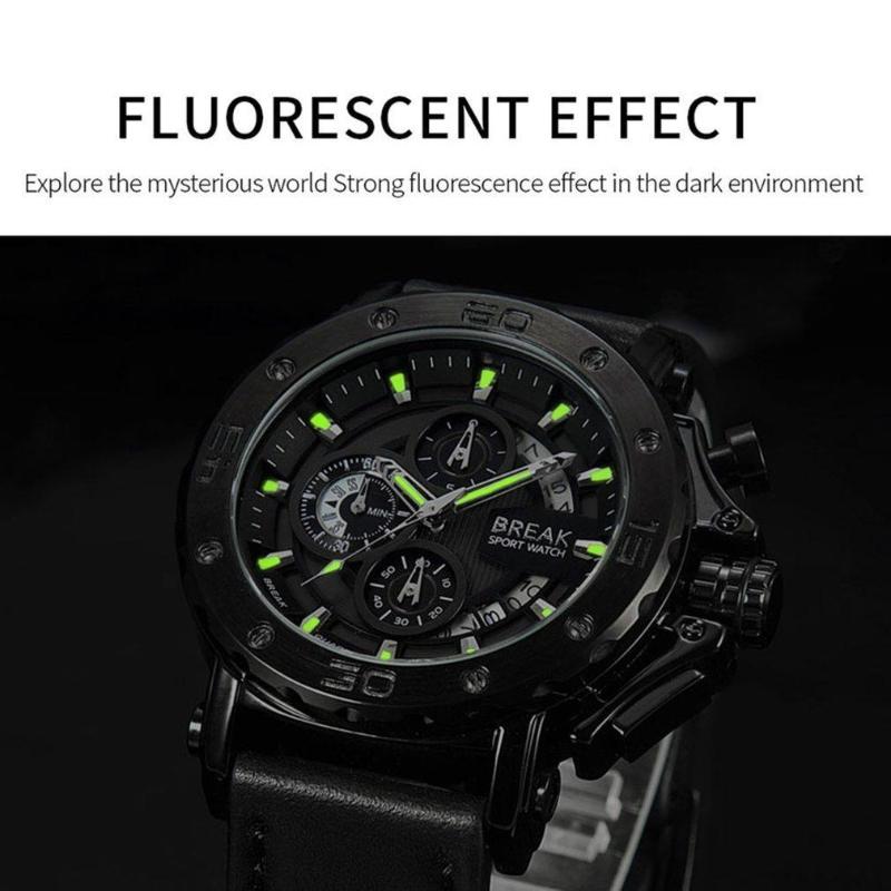 Wristwatches BREAK Men Watch Leather Strap Calendar Waterproof Chronograph Quartz JK, Brown
Wristwatches BREAK Men Watch Leather Strap Calendar Waterproof Chronograph Quartz JK, Brown