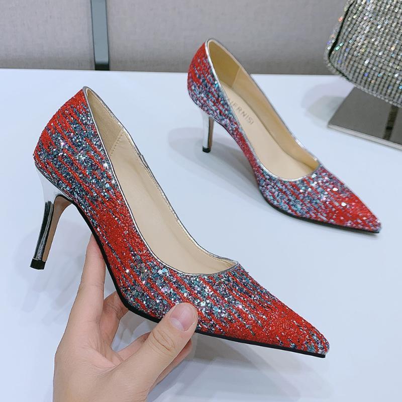 Women Sequined Cloth Pumps High Thin Heel Bling Bridal Wedding Shoes Classic Pointed Toe Sexy Ladies Party Dress, Red
Women Sequined Cloth Pumps High Thin Heel Bling Bridal Wedding Shoes Classic Pointed Toe Sexy Ladies Party Dress, Red