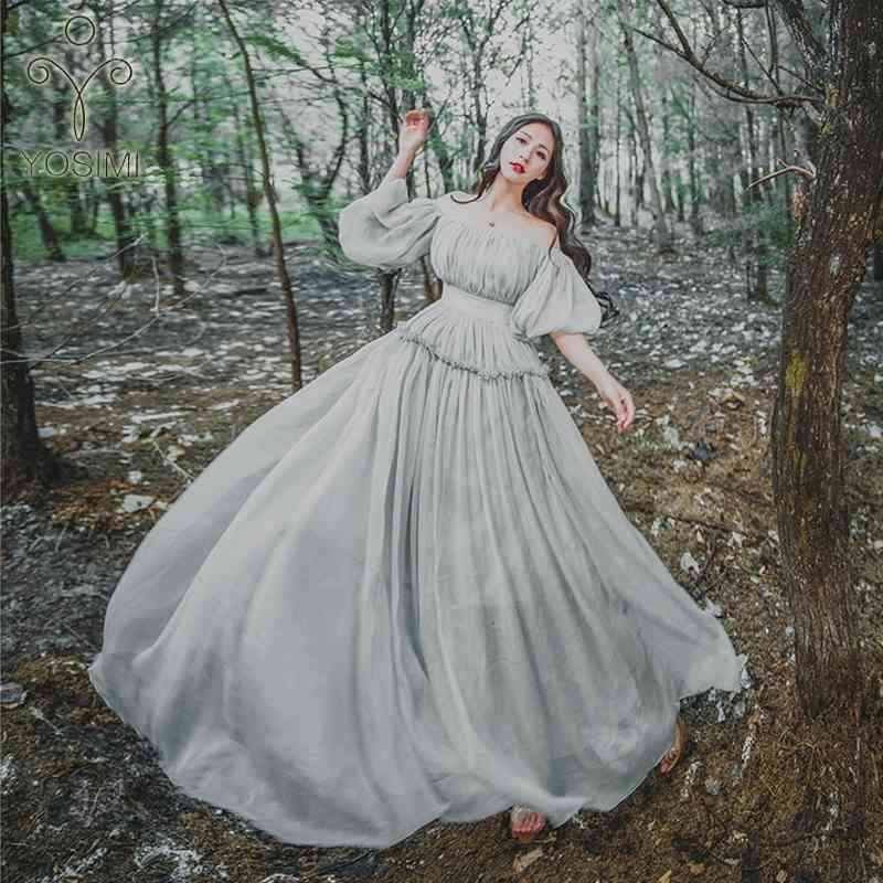 YOSIMI Summer Maxi Elegant Voile Long Women Dress For Travel Tunic Fairy Party es Court Style Ankle-Length GRAY 210604
YOSIMI Summer Maxi Elegant Voile Long Women Dress For Travel Tunic Fairy Party es Court Style Ankle-Length GRAY 210604