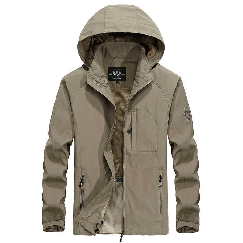 Men's Waterproof Military Jacket Spring Autumn Casual Windbreaker Jackets Mens Breathable Hooded Outdoor Thin Coats 6XL Clothes 210820