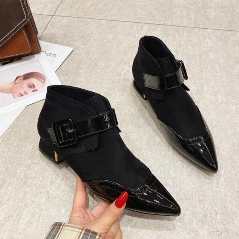 Boots Fashion Office Lady Shoes Women Ankle Pointed Toe Party Brand Ladies Woman Modern Botas A4093