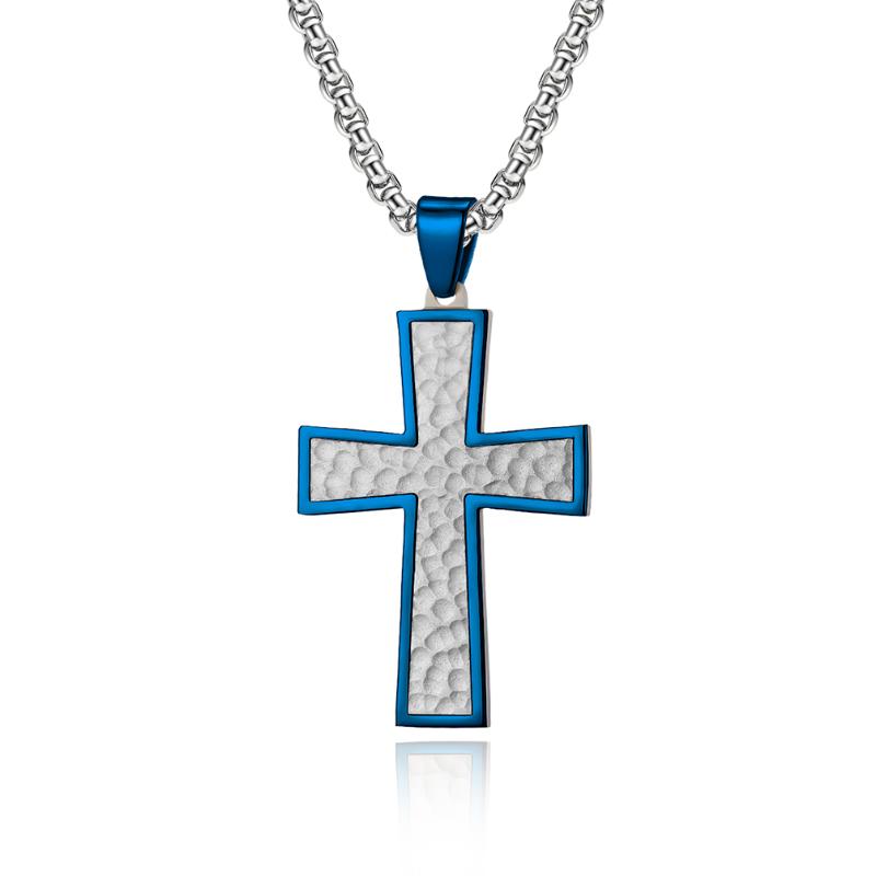 Pendant Necklaces Men's Personality Stainless Steel Hammered Wave Bump Shape Cross Necklace Wholesale
Pendant Necklaces Men's Personality Stainless Steel Hammered Wave Bump Shape Cross Necklace Wholesale