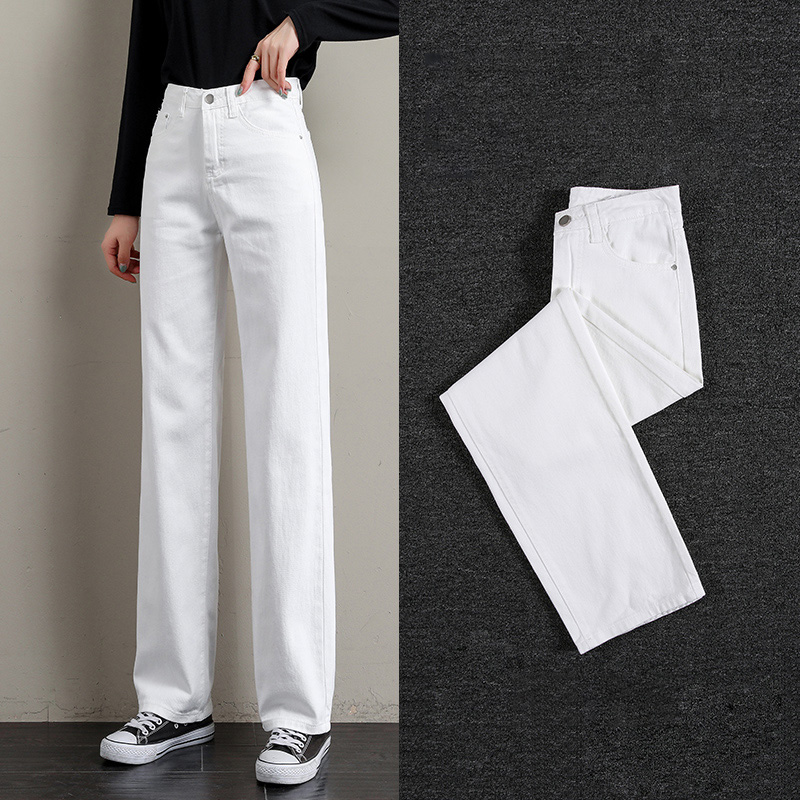 2011realeft 2021 new casual white jeans for ladies fashion high waist loose wide-legged women pants female trousers spring, Blue
2011realeft 2021 new casual white jeans for ladies fashion high waist loose wide-legged women pants female trousers spring, Blue