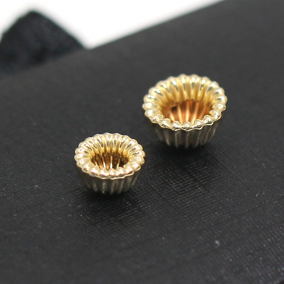 Beadsnice gold filled round Bead Cap metal with hole diy jewelry findings