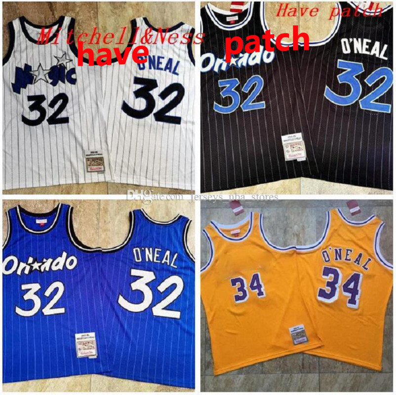 Men 32 ShaqO'Neill Mitchell&Ness 1993-1994-95 Yellow White Black Basketball Jersey And Pant S-2XL