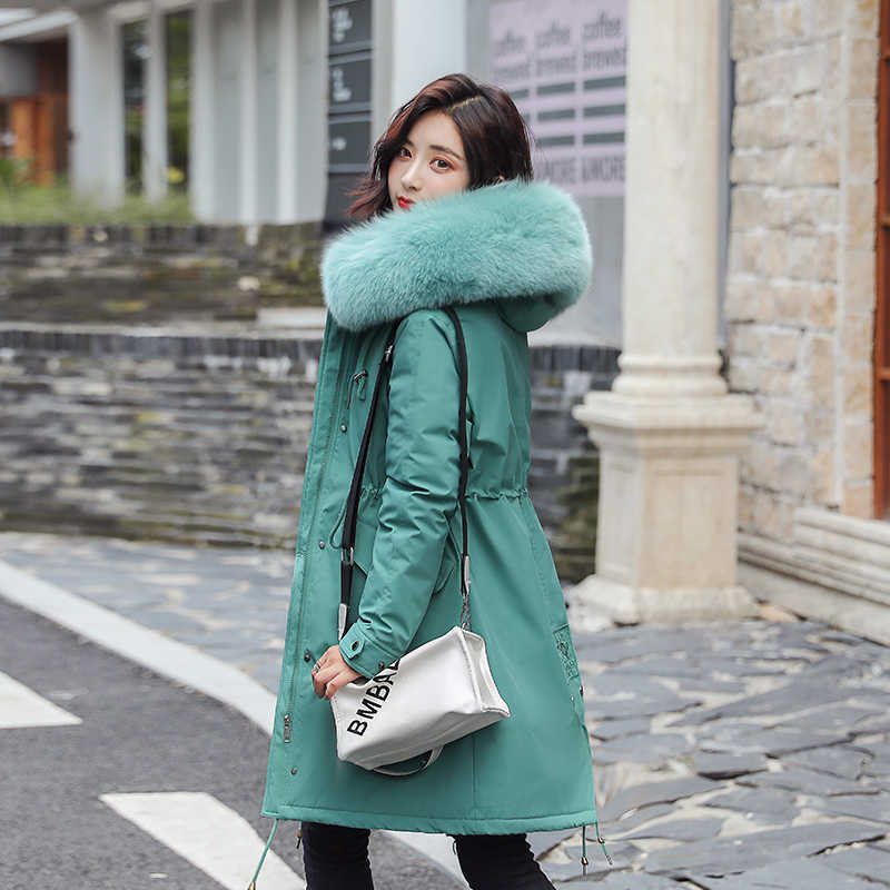 Women Long Coat Autumn Winter Warm Velvet Thicken Faux Fur Coats Parka Female Solid Big Pocket Jacket Outwear 210819