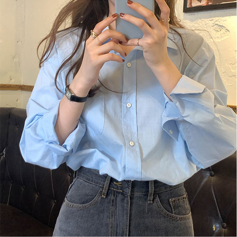 7Colors spring autumn women's blouse Korean style Basic Plaid shirt women outwear Long sleeve tops(X1812 210423