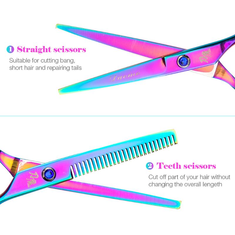 Hair Scissors 6 Inch Barber Professional Hairdressing Cutting Styling Steel Thinning Scissor Straight Barbershop Salon Set