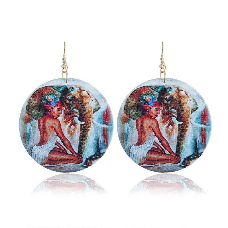 Dangle & Chandelier Fooderwerk Jewelry Fashion Earrings Female African Elephant Retro Wood Print Round Wooden Geometric Drop
Dangle & Chandelier Fooderwerk Jewelry Fashion Earrings Female African Elephant Retro Wood Print Round Wooden Geometric Drop