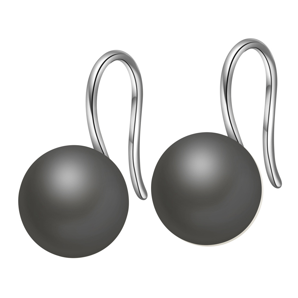 Women Dangle Ceramic Ball Steel Hook Earrings Eardrops Wedding Party Jewelry