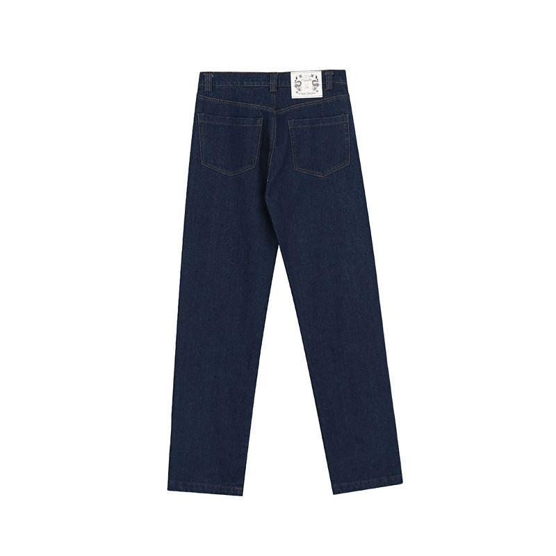 IEFB Spring Men's Denim Trousers High Street Washed Jeans For Men Vintage Letter Patchwork Straight Pants Hip Hop Y5725 210524