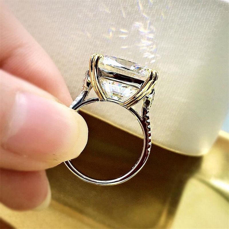 Choucong Brand Ins Top Sell Luxury Jewelry Real 100% 925 Sterling Silver Moissanite Diamond Pave CZ Eternity Women Wedding Engagement Band Ring For Lo