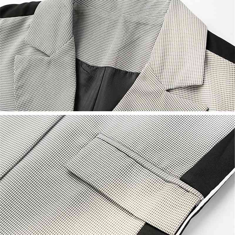 Casual Blazer Women Patchwork Spring Suit Jacket Blaser Coat Office Lady Femme 210427