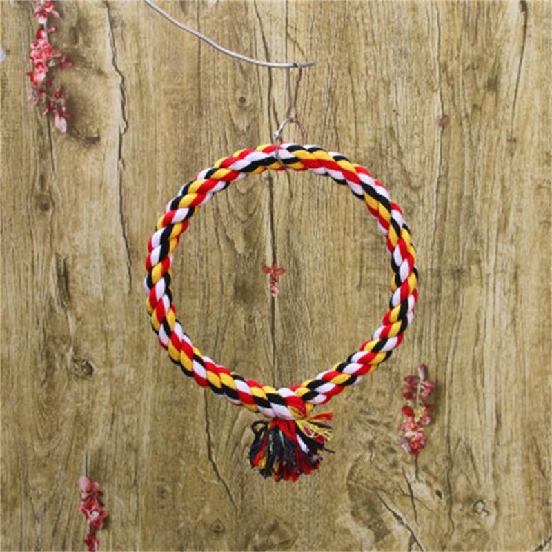 New Parrot Rope Hanging Braided Budgie Chew Rope Bird Cage Cockatiel Toy Pet Stand Training Accessories Conure Swing Supplies