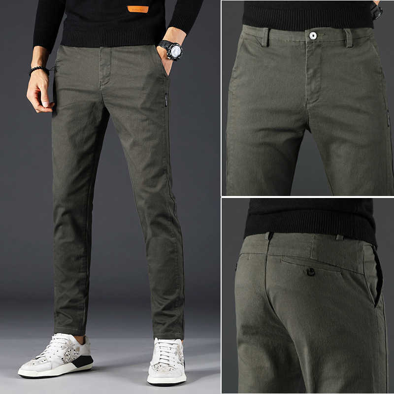 2020 Spring Summer autumn New Casual Pants Men Cotton Slim Fit thin Chinos Fashion Trousers Male Brand Clothing Plus Size 28-38 Y0811