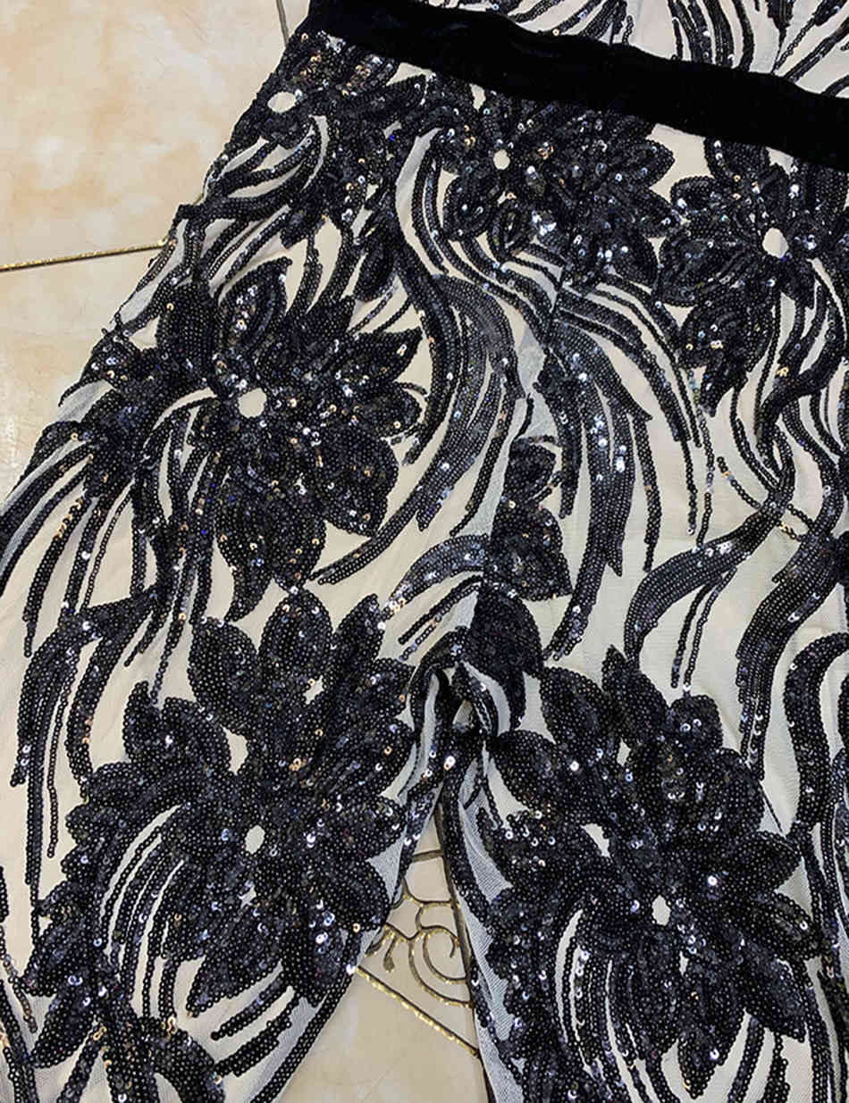 Free Summer Women's Sequined Jumpsuit Sexy O-neck Sleeveless Elegant Bodycon Club Party Flare 210524