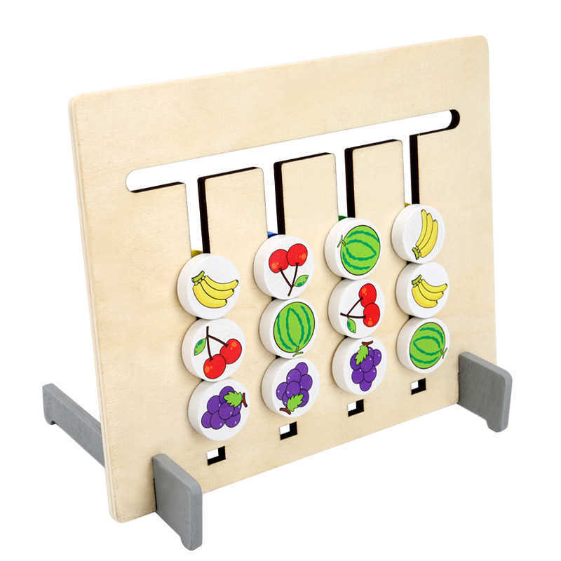 Colors And Fruits Double Sided Matching Game Logical Reasoning Training Kids Educational Wooden Toy Children