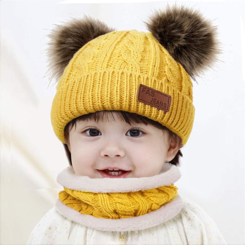 Caps & Hats Born Baby Kids Girls Boys Hat Scarf Winter Warm Knit Furry Balls Pompom Solid Cute Lovely Beanie Cap Set Gifts, Yellow
Caps & Hats Born Baby Kids Girls Boys Hat Scarf Winter Warm Knit Furry Balls Pompom Solid Cute Lovely Beanie Cap Set Gifts, Yellow