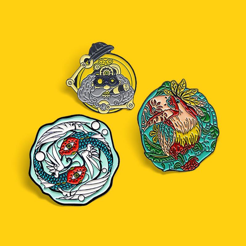 Pins, Brooches Beautiful Parrot Fish Animal Enamel Pins Forest Jungle Bird Yin-yang Machine Worker Color Brooch Jewelry Gift Kids
Pins, Brooches Beautiful Parrot Fish Animal Enamel Pins Forest Jungle Bird Yin-yang Machine Worker Color Brooch Jewelry Gift Kids