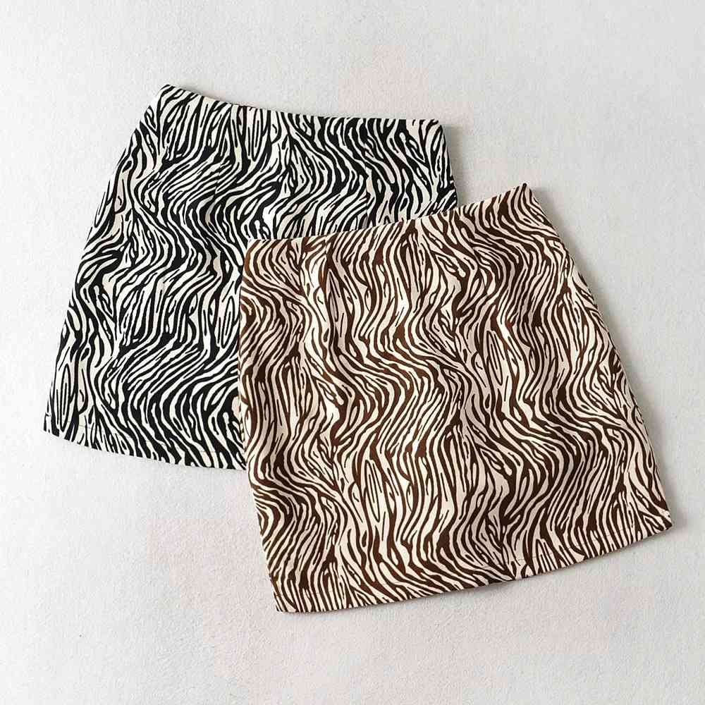 Nomikuma Korean Zebra Striped Women Skirt Causal High Waist Fashion Skirt Spring Summer New Bottoms Mujer Faldas 6E014 210427