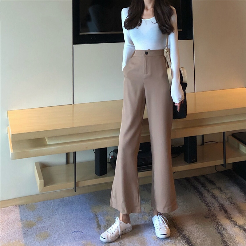 Wonder Trendy Pants High Waist Korean Style Leisure Long Trousers Pockets Zipper Loose Soft Simple Elegant Pant 210510