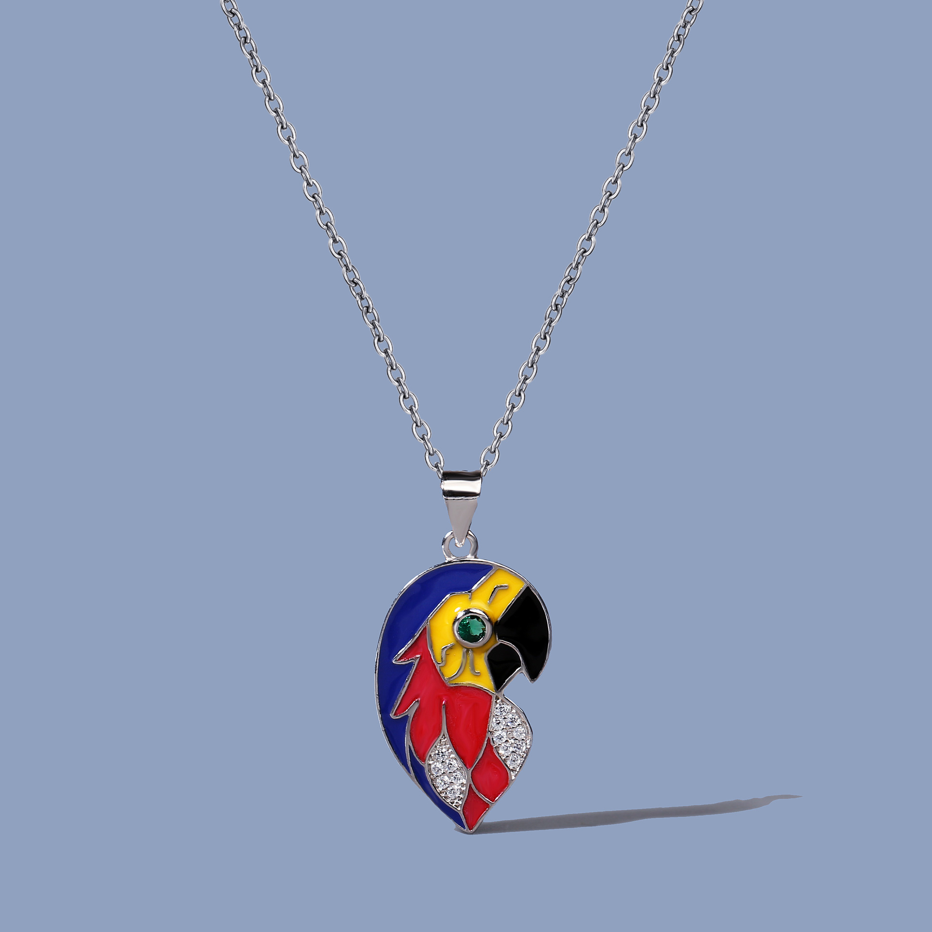 CIZEVA Creative Enamel Cute Lovely Parrot Pendant Necklace Ladies 925 Silver Bohemia Trendy Charm Sweater Neckalce Lady Jewelry
CIZEVA Creative Enamel Cute Lovely Parrot Pendant Necklace Ladies 925 Silver Bohemia Trendy Charm Sweater Neckalce Lady Jewelry