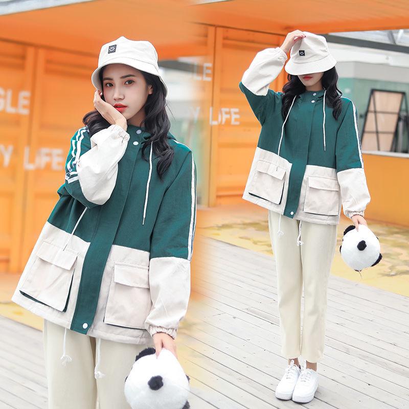 Women's Jackets Spring And Autumn Style Korean Loose Harajuku Hooded Stitching Tooling Windbreaker Jacket Clothing Lo1258, Black;brown
Women's Jackets Spring And Autumn Style Korean Loose Harajuku Hooded Stitching Tooling Windbreaker Jacket Clothing Lo1258, Black;brown