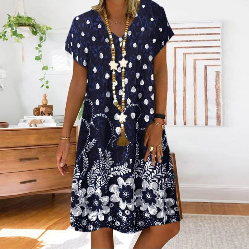 Big size dress women summer dress Loose short sleeve flowers printed dresses plus size women clothing dress X0521, Red
Big size dress women summer dress Loose short sleeve flowers printed dresses plus size women clothing dress X0521, Red