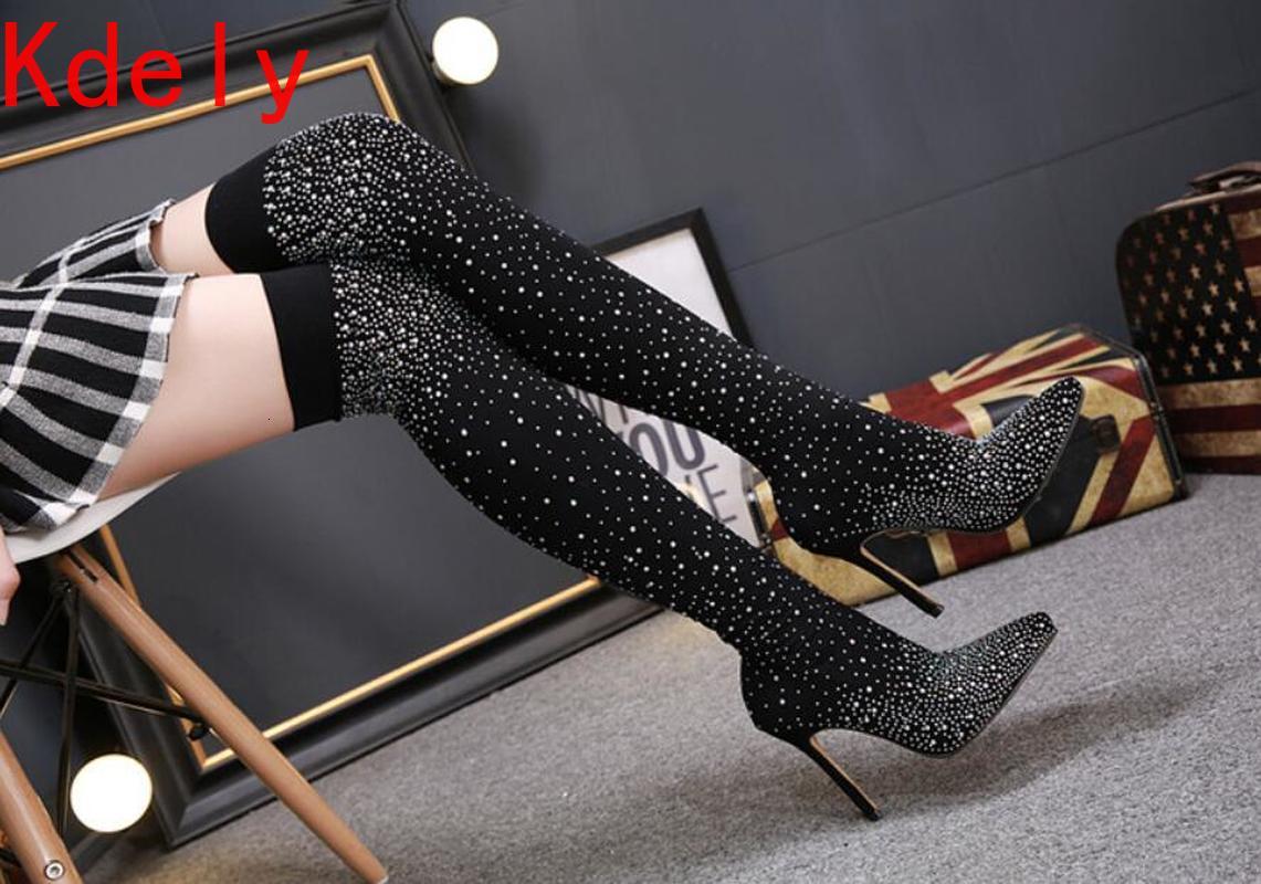 Boots 2021 Women Over The Knee Glitter Crystal Bling Pointed Toe Sock Big Size Shoes Ladies Woman Pumps Thin High Heels D292, Black
Boots 2021 Women Over The Knee Glitter Crystal Bling Pointed Toe Sock Big Size Shoes Ladies Woman Pumps Thin High Heels D292, Black